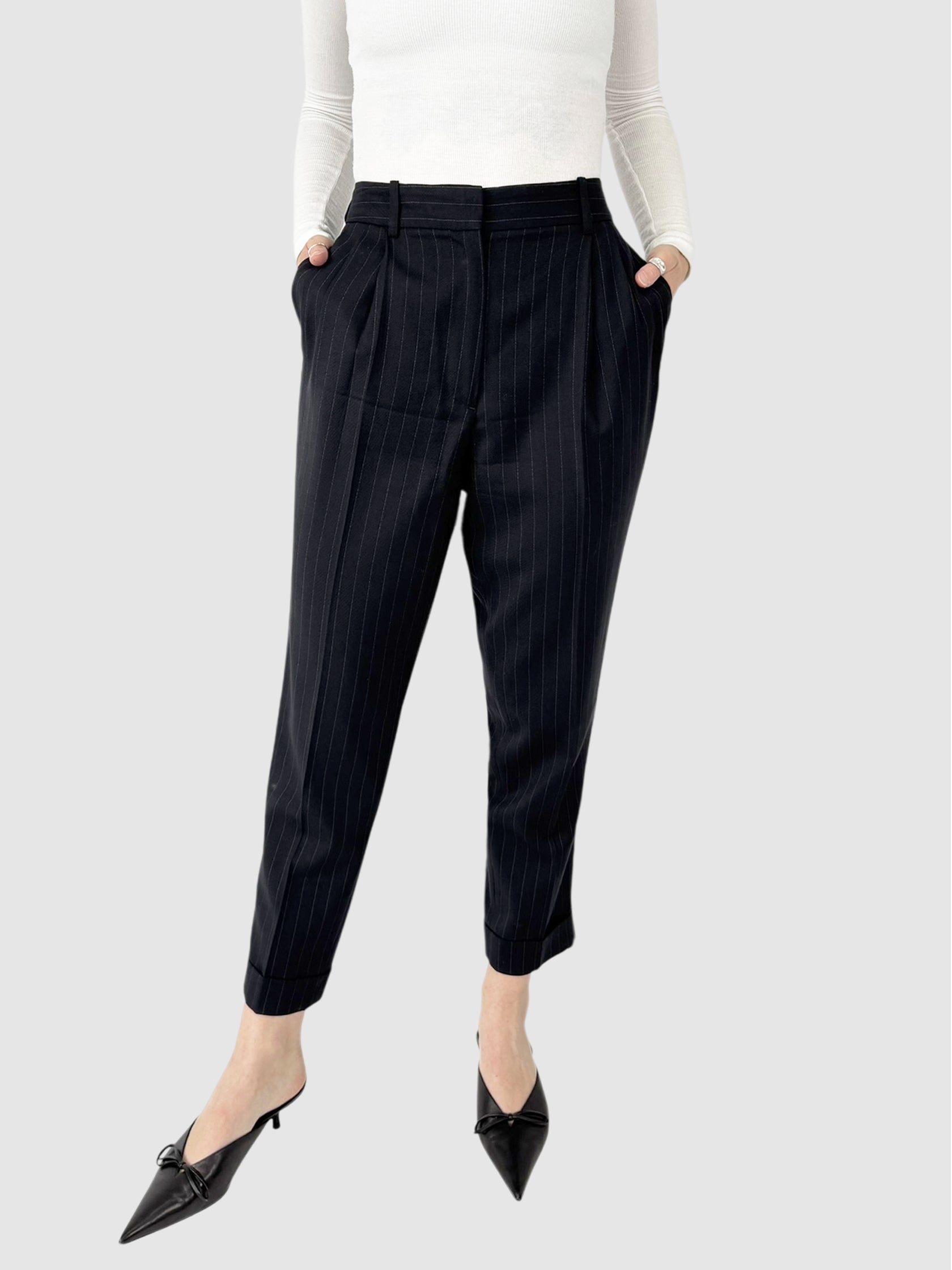 Pinstripe Wool Pants