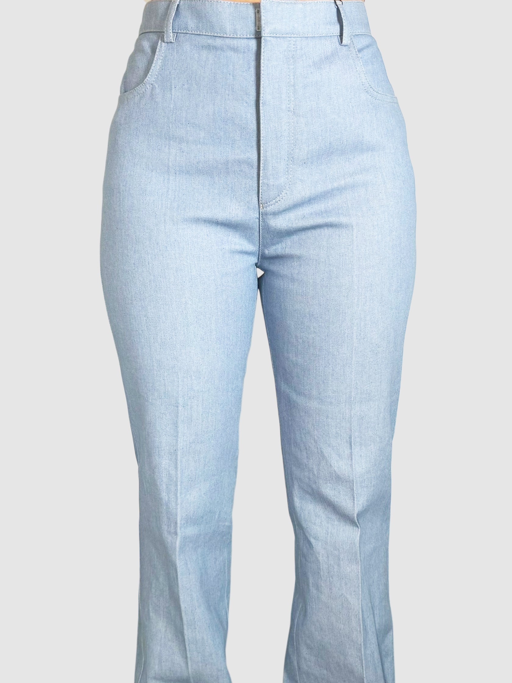 Pleated Seamed Jeans