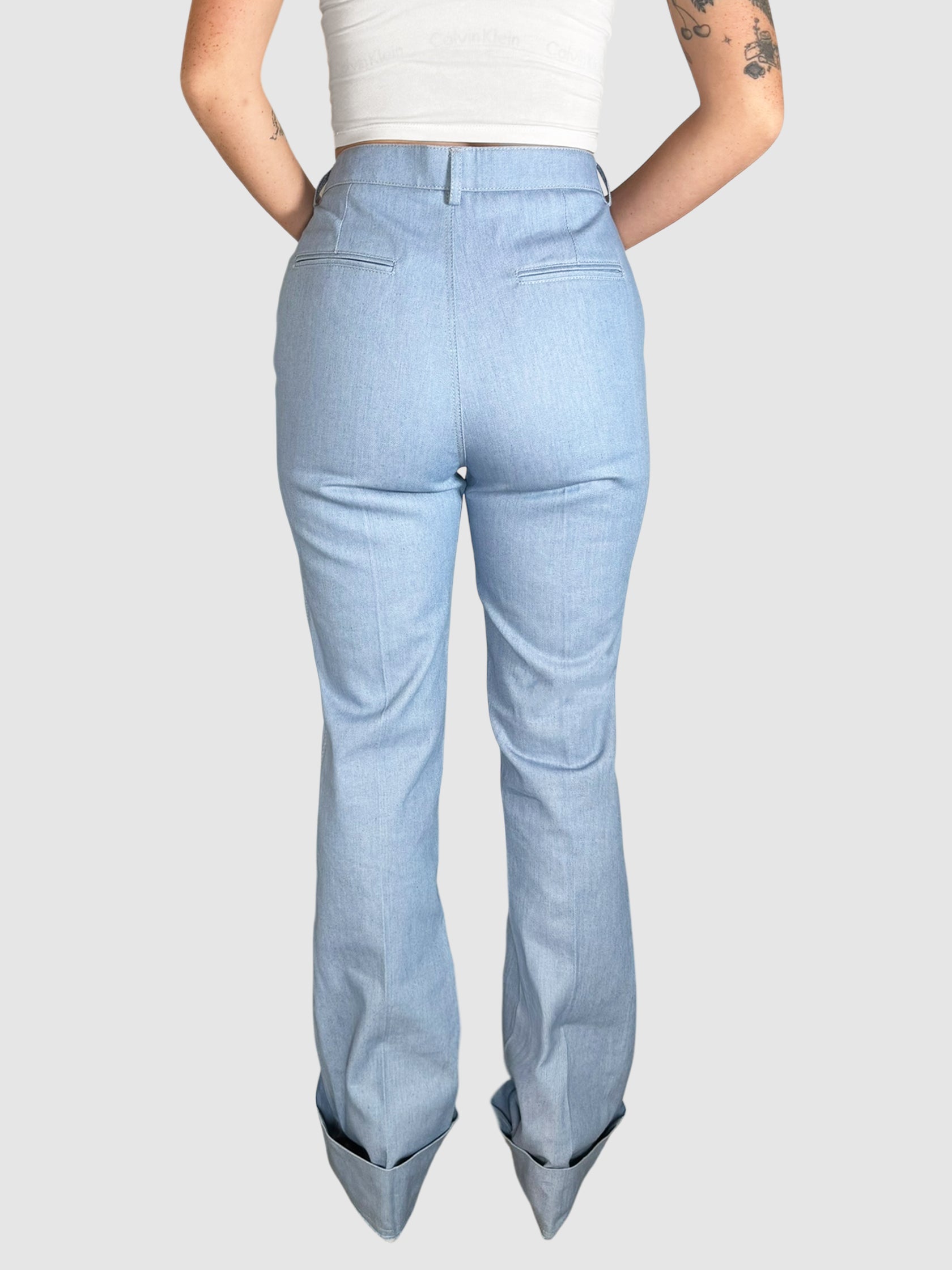 Pleated Seamed Jeans