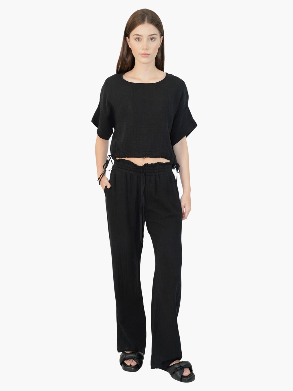Textured Relaxed Pants
