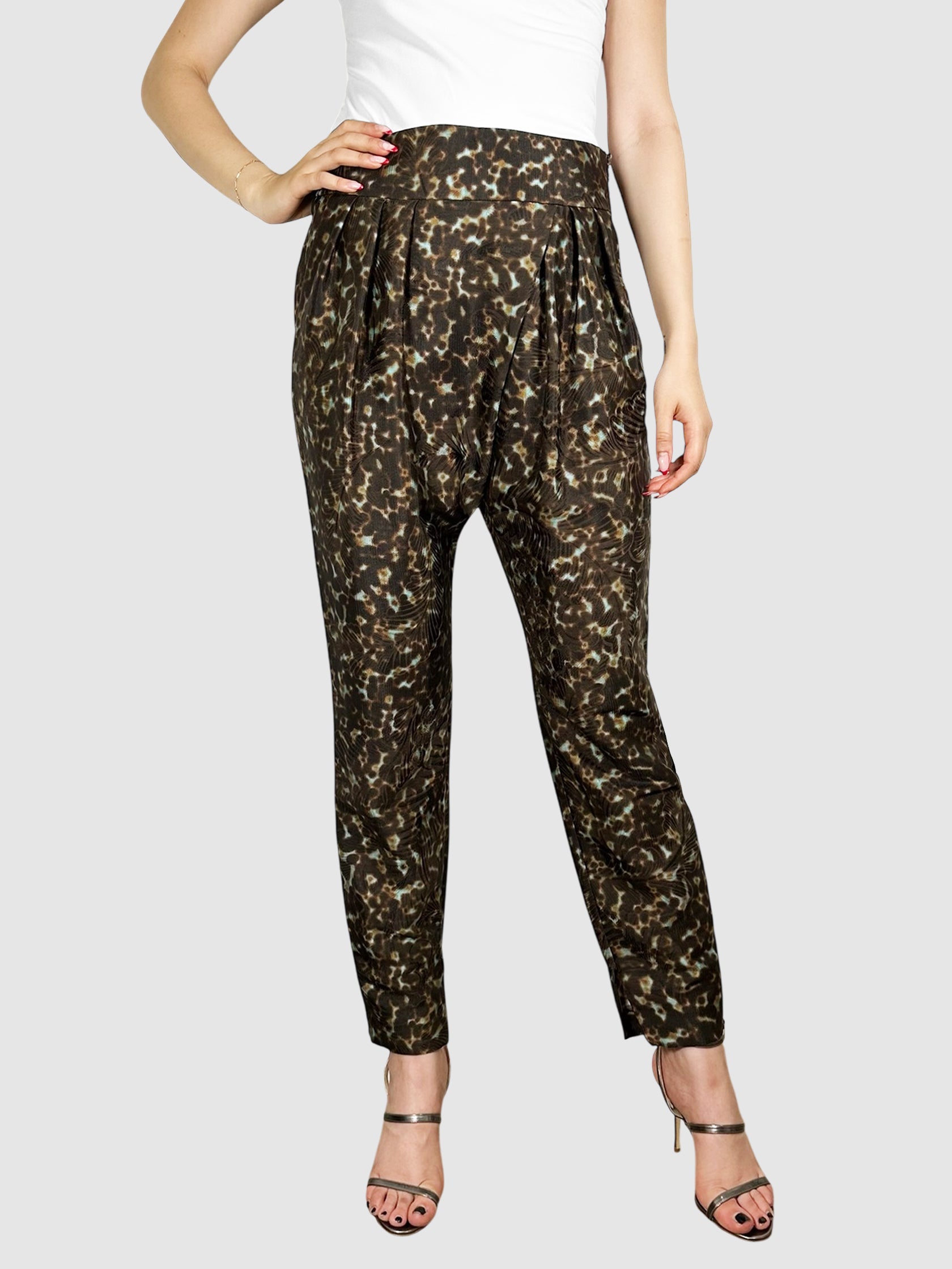 Printed Pleated Pants