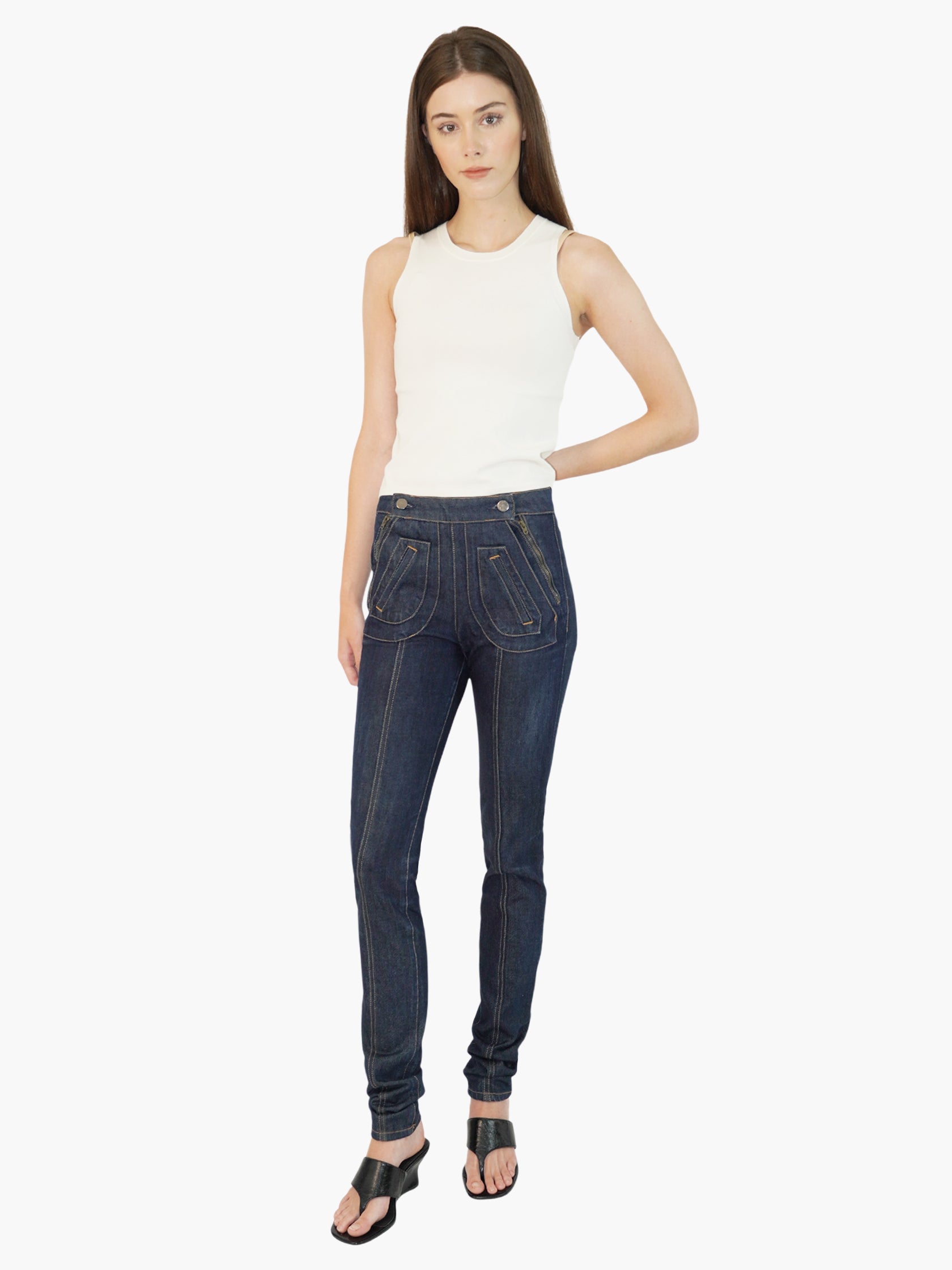 Contrast Stitch Jeans
