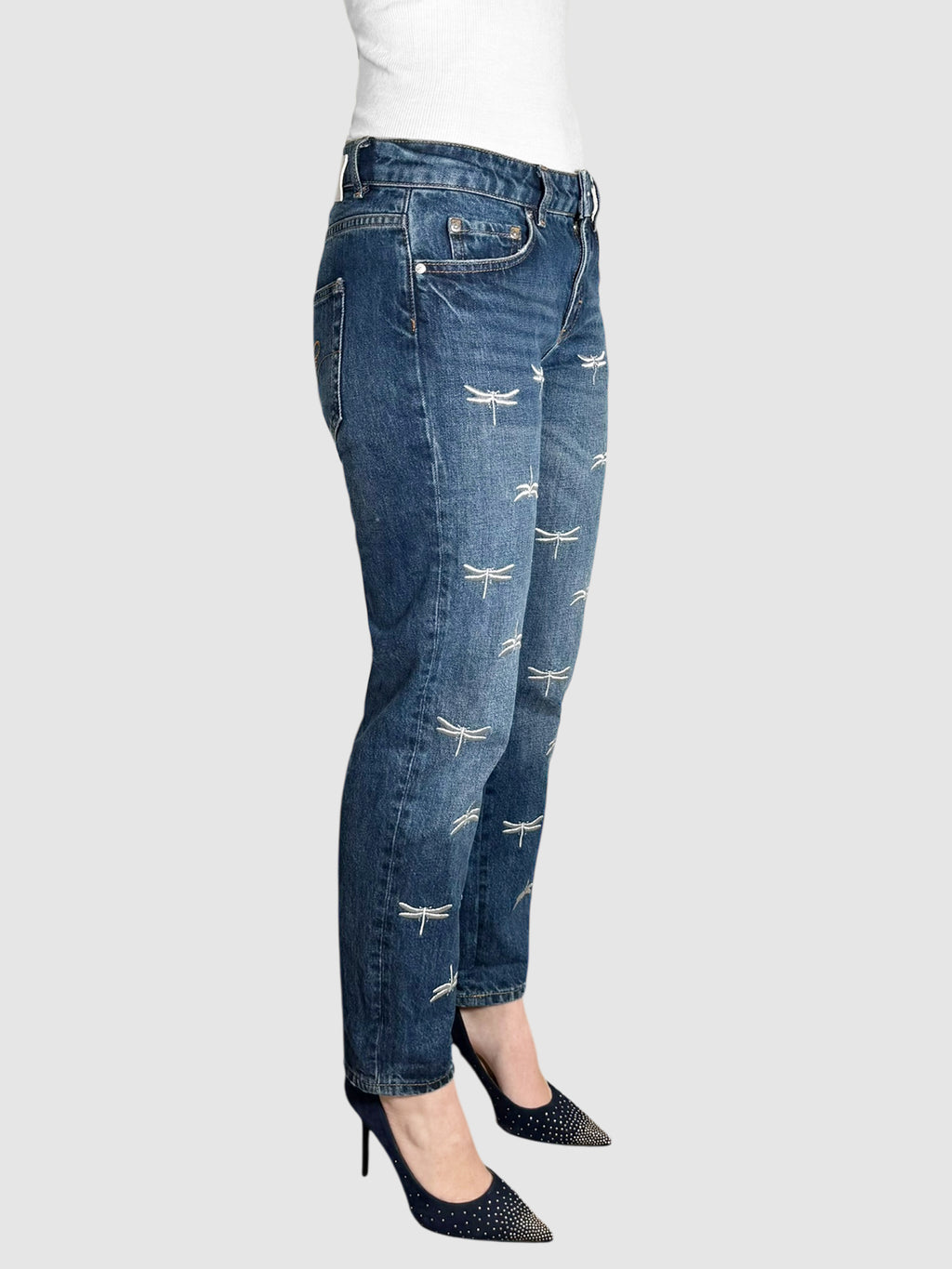 Dragonfly Print Jeans