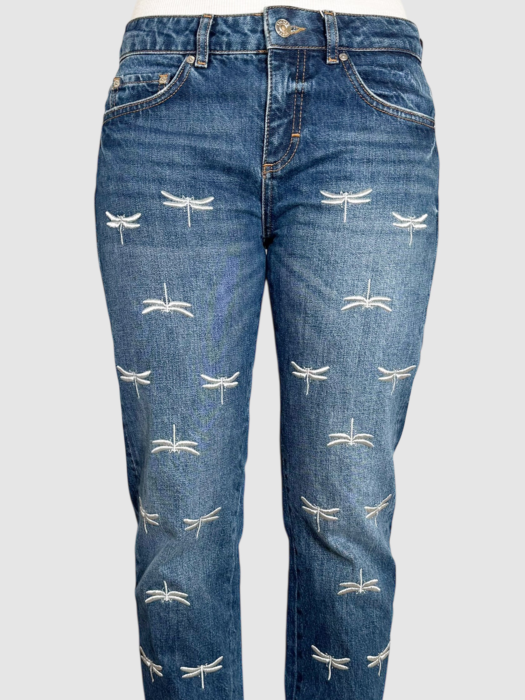 Dragonfly Print Jeans
