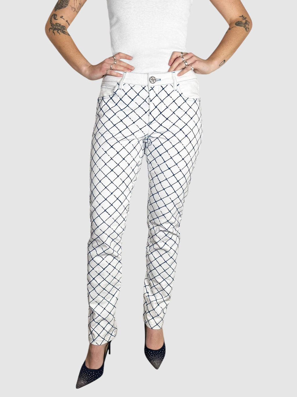 Check Print Pants