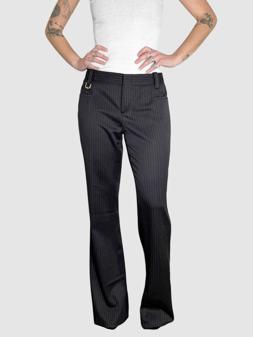 Pinstripe Horsebit Pants