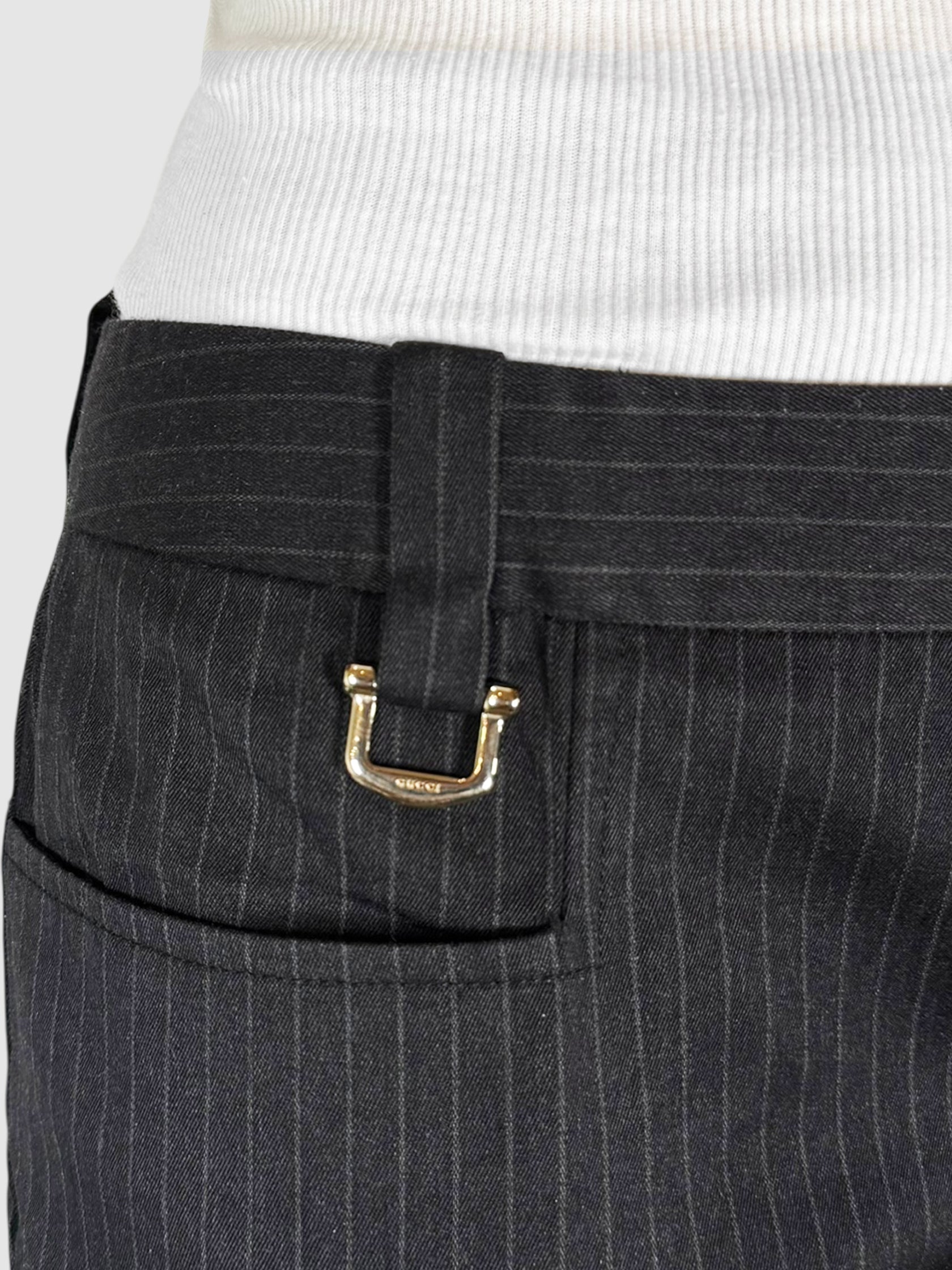 Pinstripe Horsebit Pants