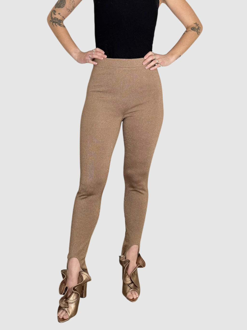 Metallic Stirrup Leggings