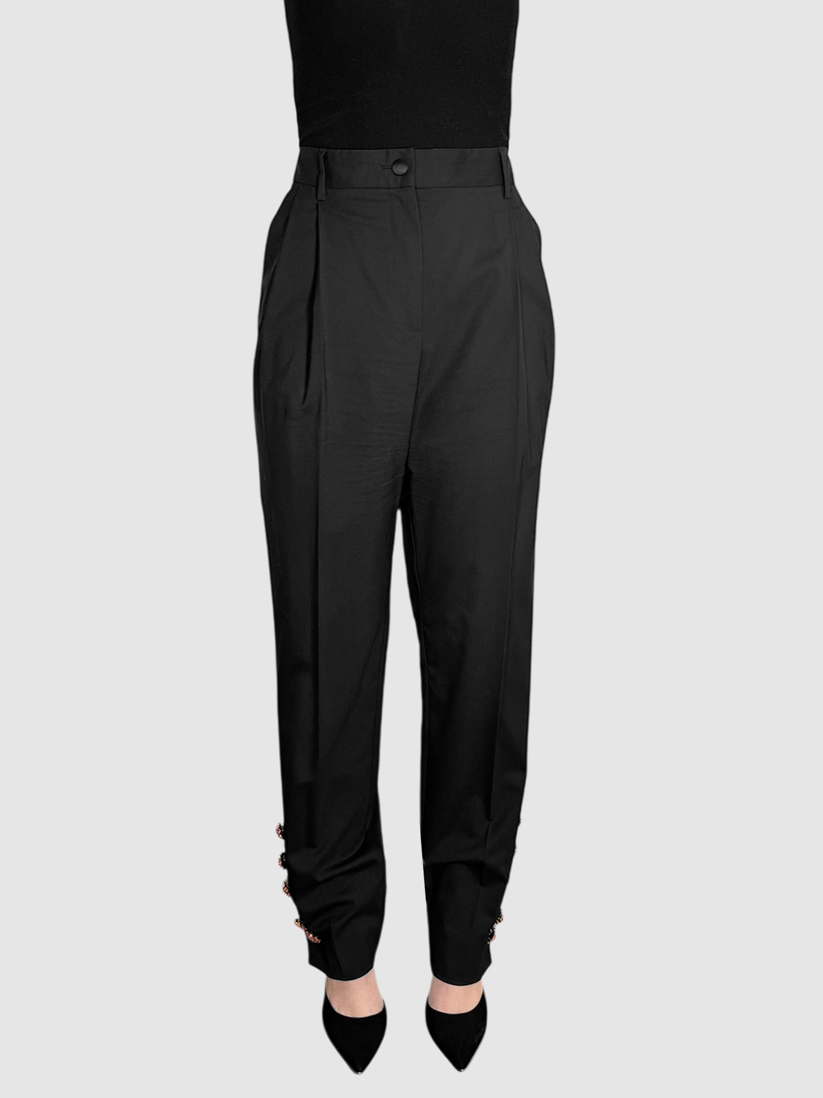 Button Embellished Pants
