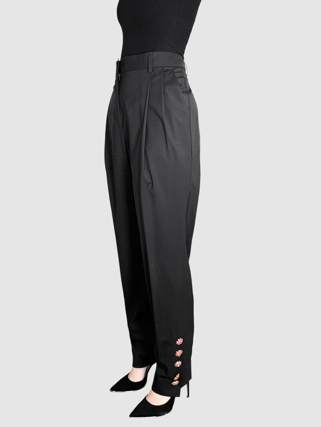 Button Embellished Pants