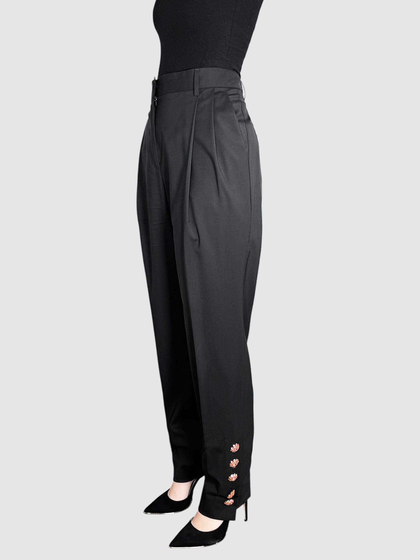 Button Embellished Pants