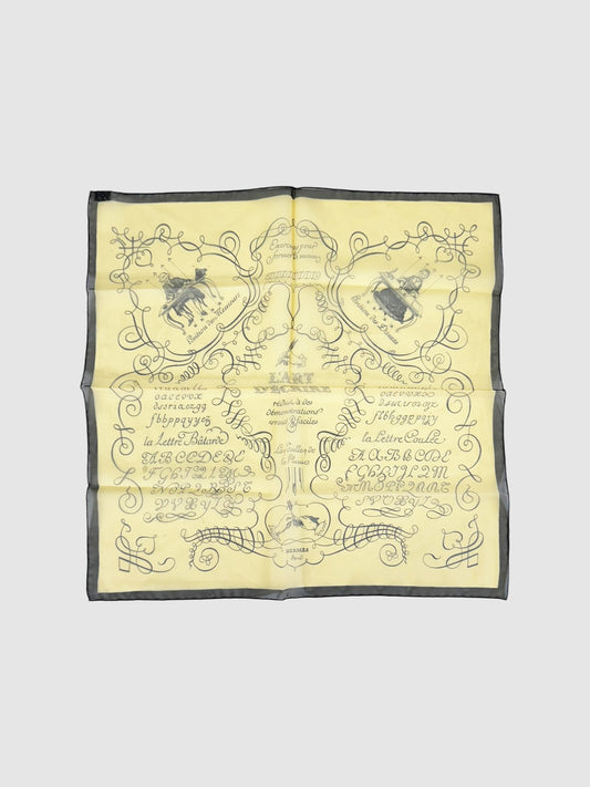 "L'art D'ecrire" Silk Pocket Square