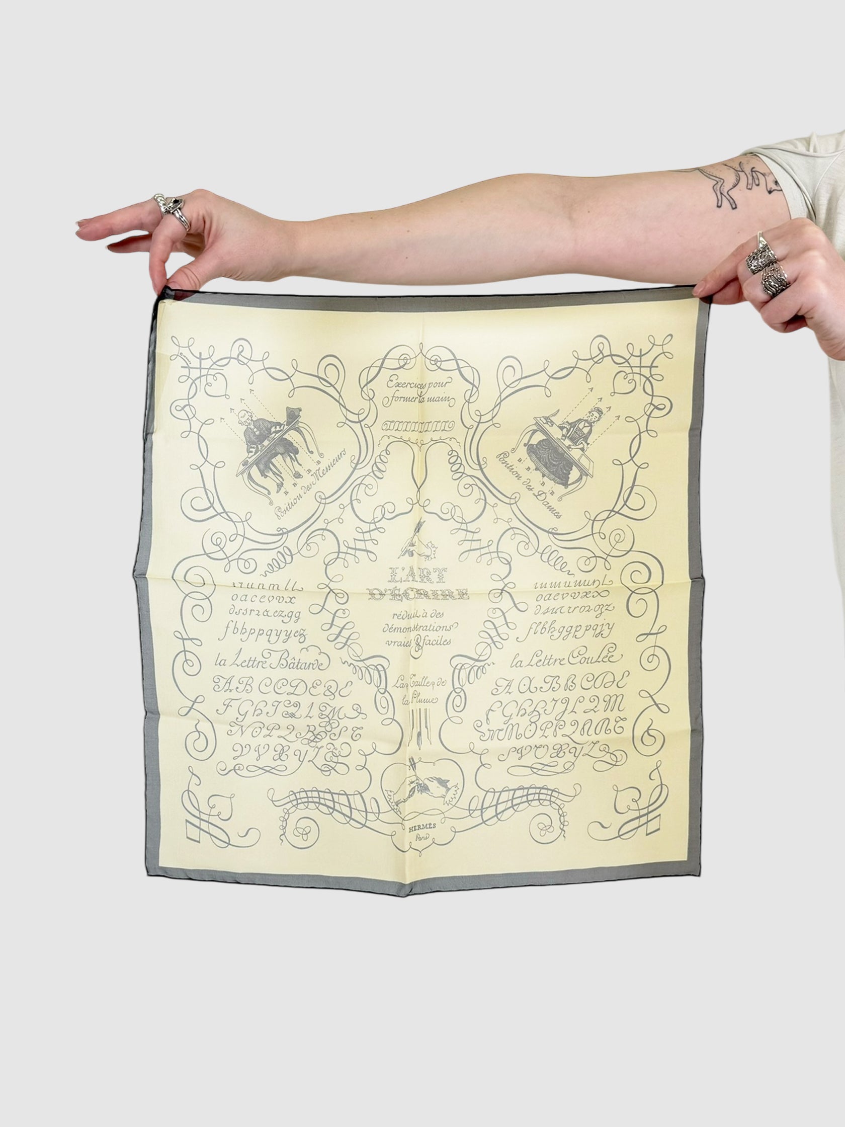 "L'art D'ecrire" Silk Pocket Square