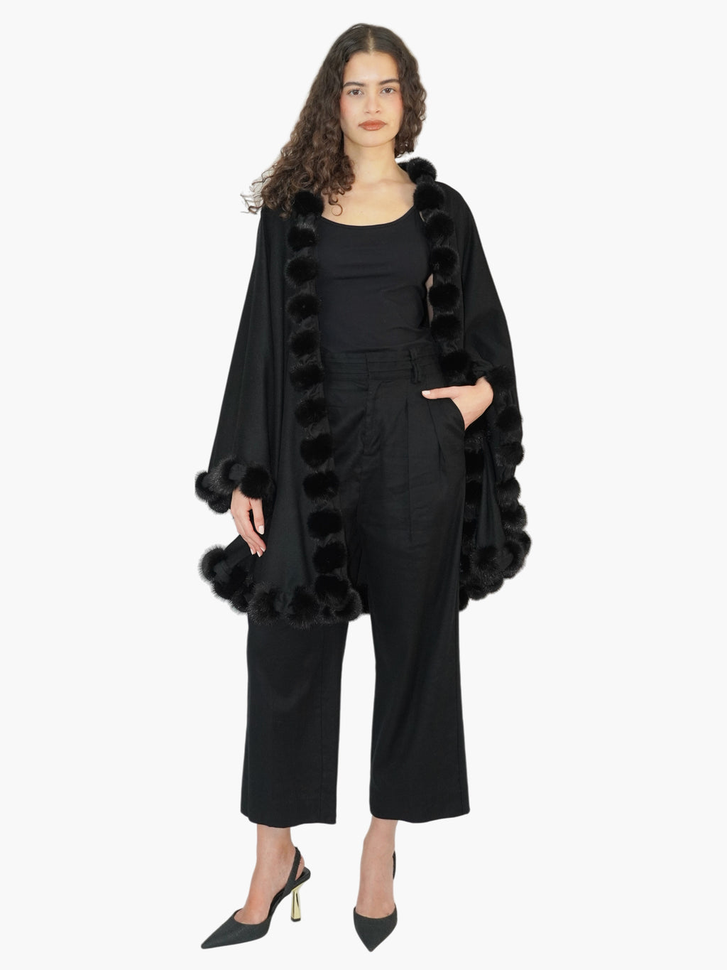 Mink Pom Cape