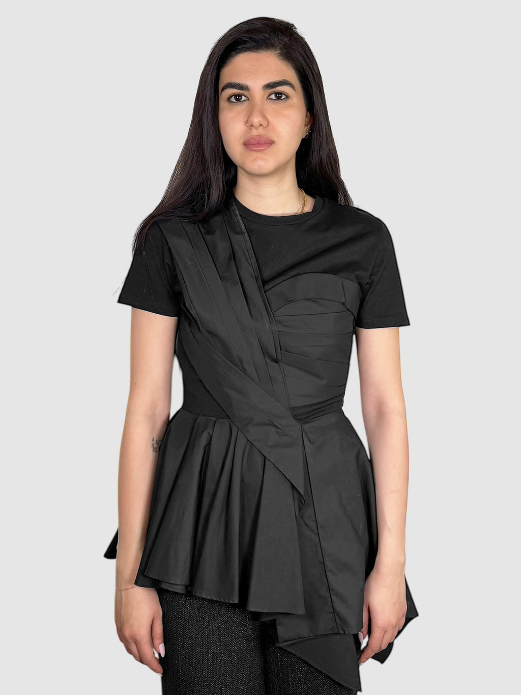 Asymmetrical Poplin Top