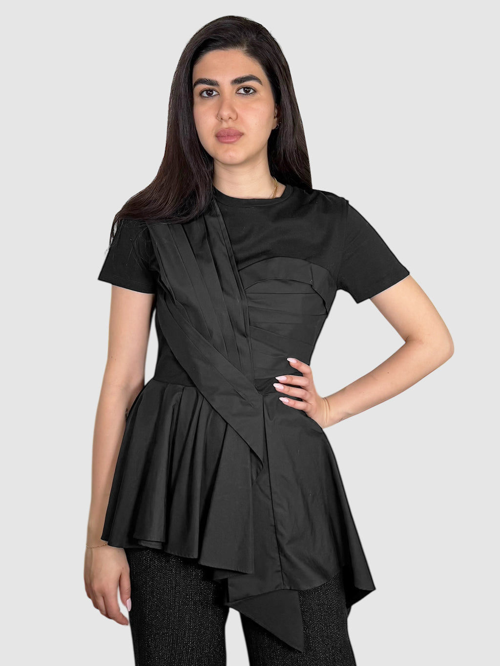 Asymmetrical Poplin Top