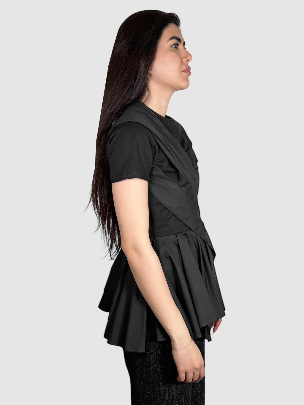 Asymmetrical Poplin Top