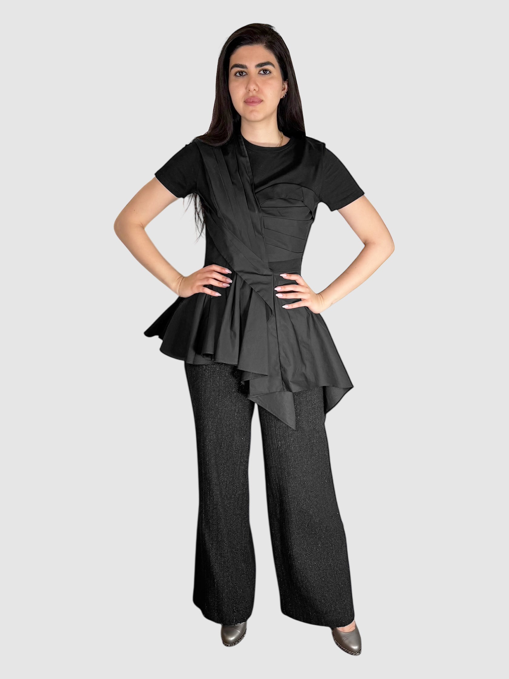 Asymmetrical Poplin Top