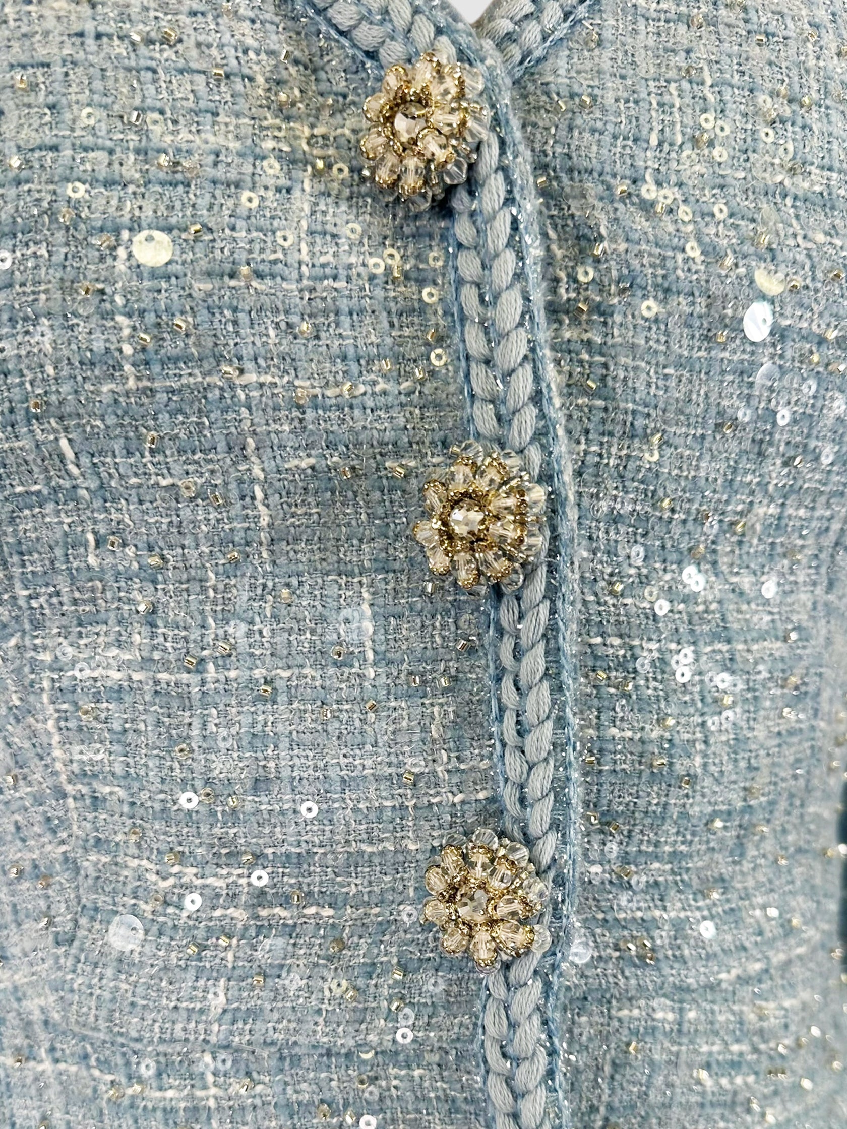 Sequinned Peplum Bouclé Pleated Midi Dress - Size 2