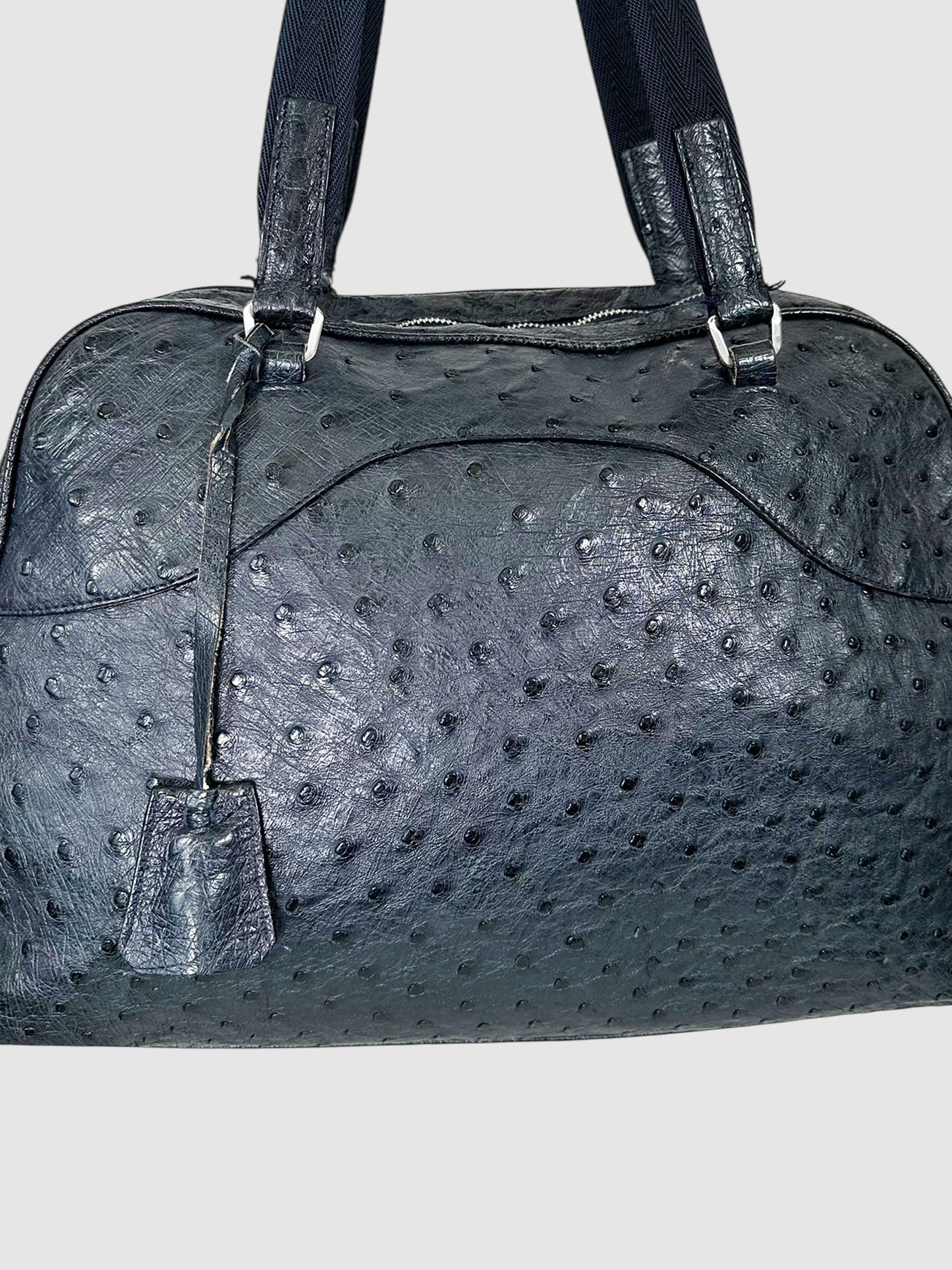 Ostrich Leather Bowling Bag