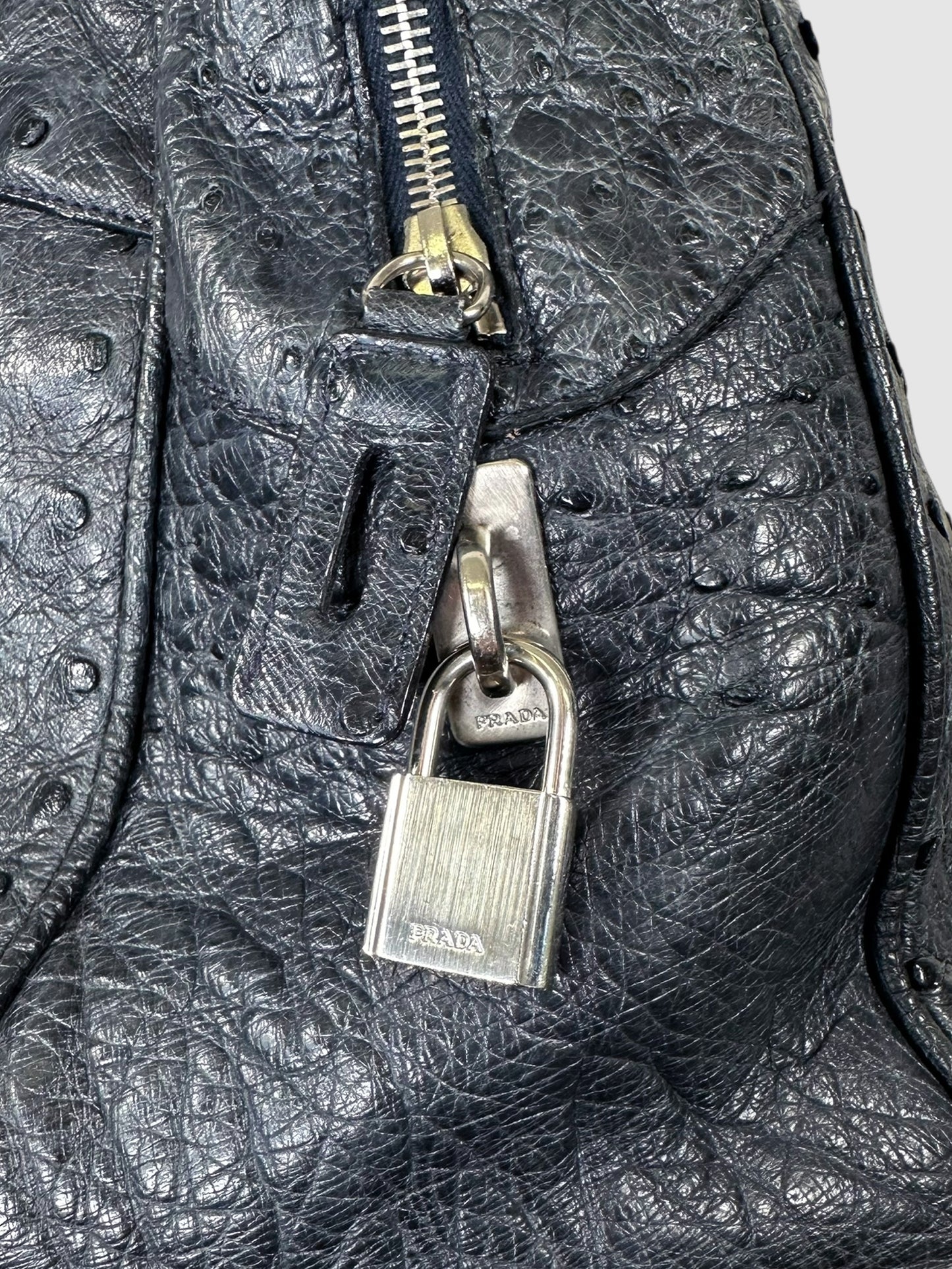 Ostrich Leather Bowling Bag