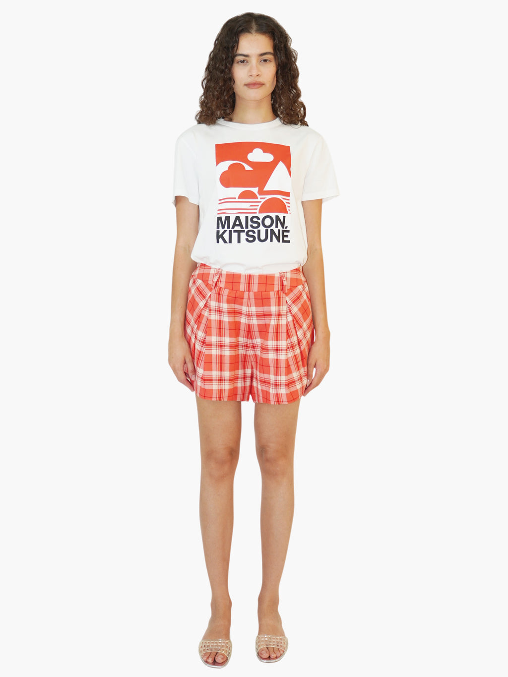 Plaid Pleated Shorts