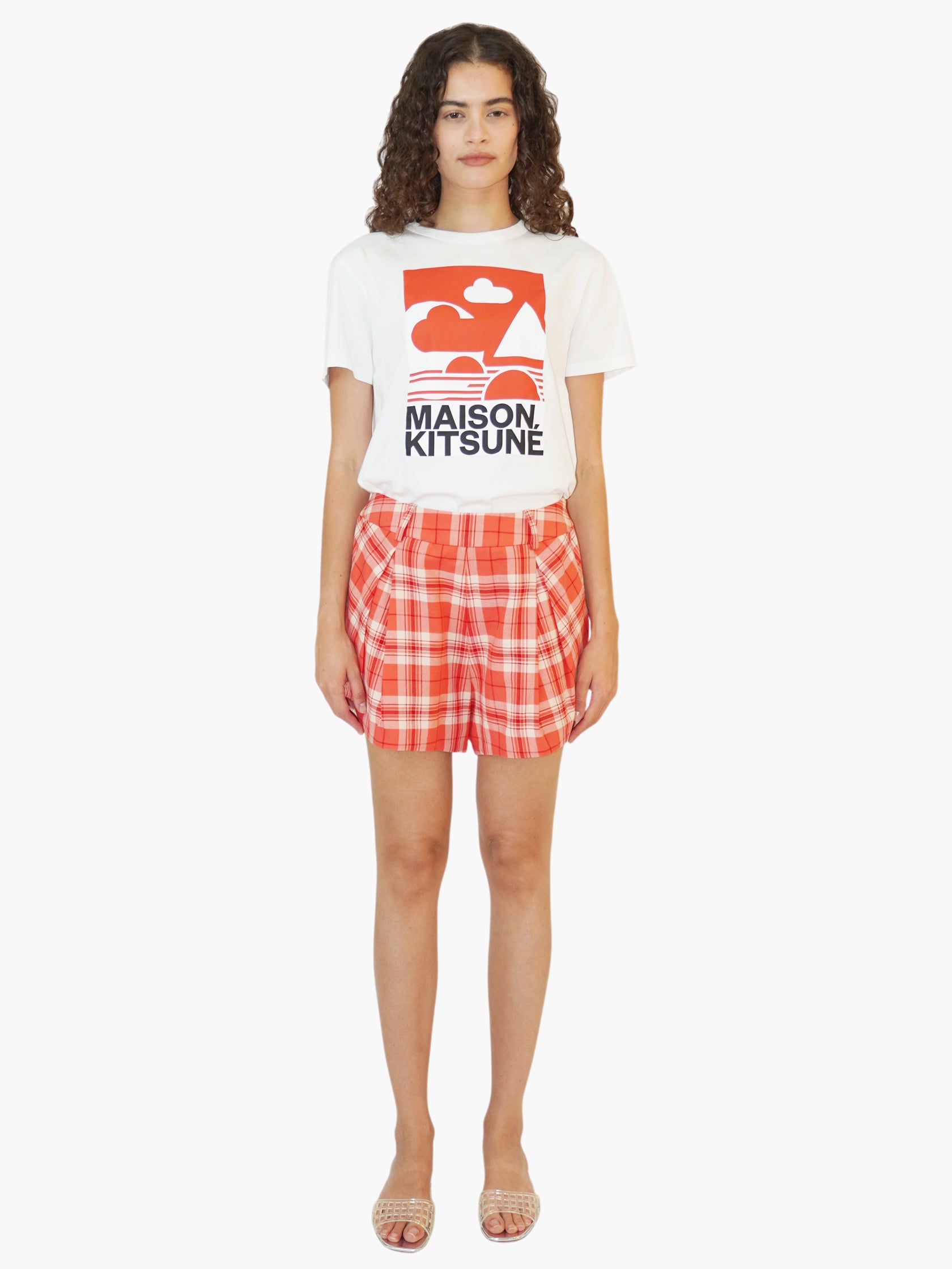 Plaid Pleated Shorts