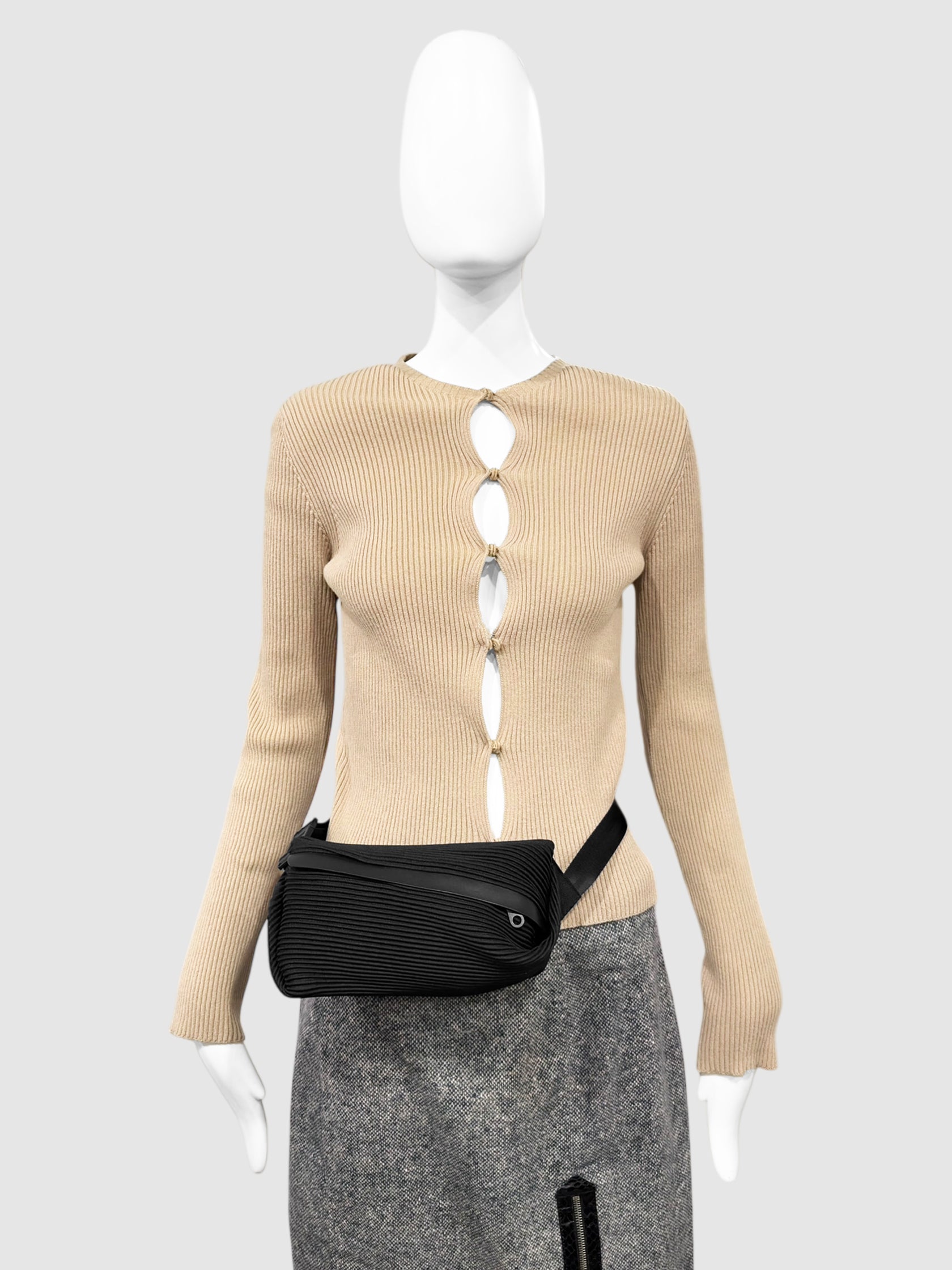 Bias Pleats Belt Bag