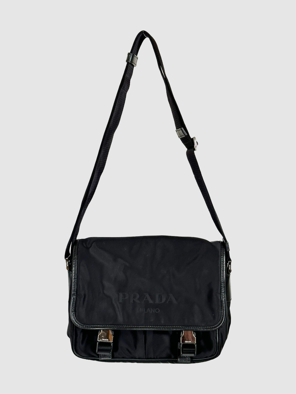 Prada Tessuto Logo Messenger Bag