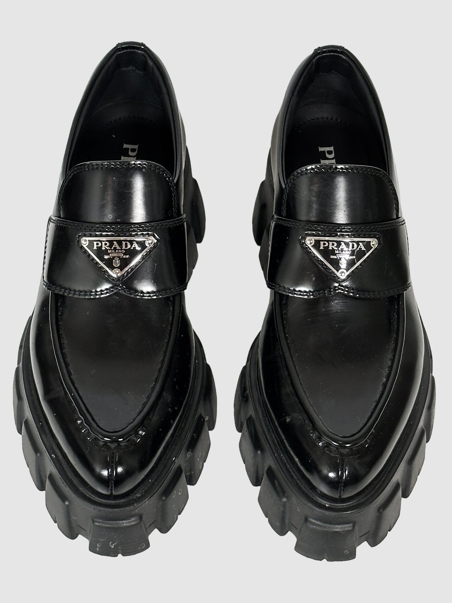 Prada Leather Chunky Loafers - Size 37.5