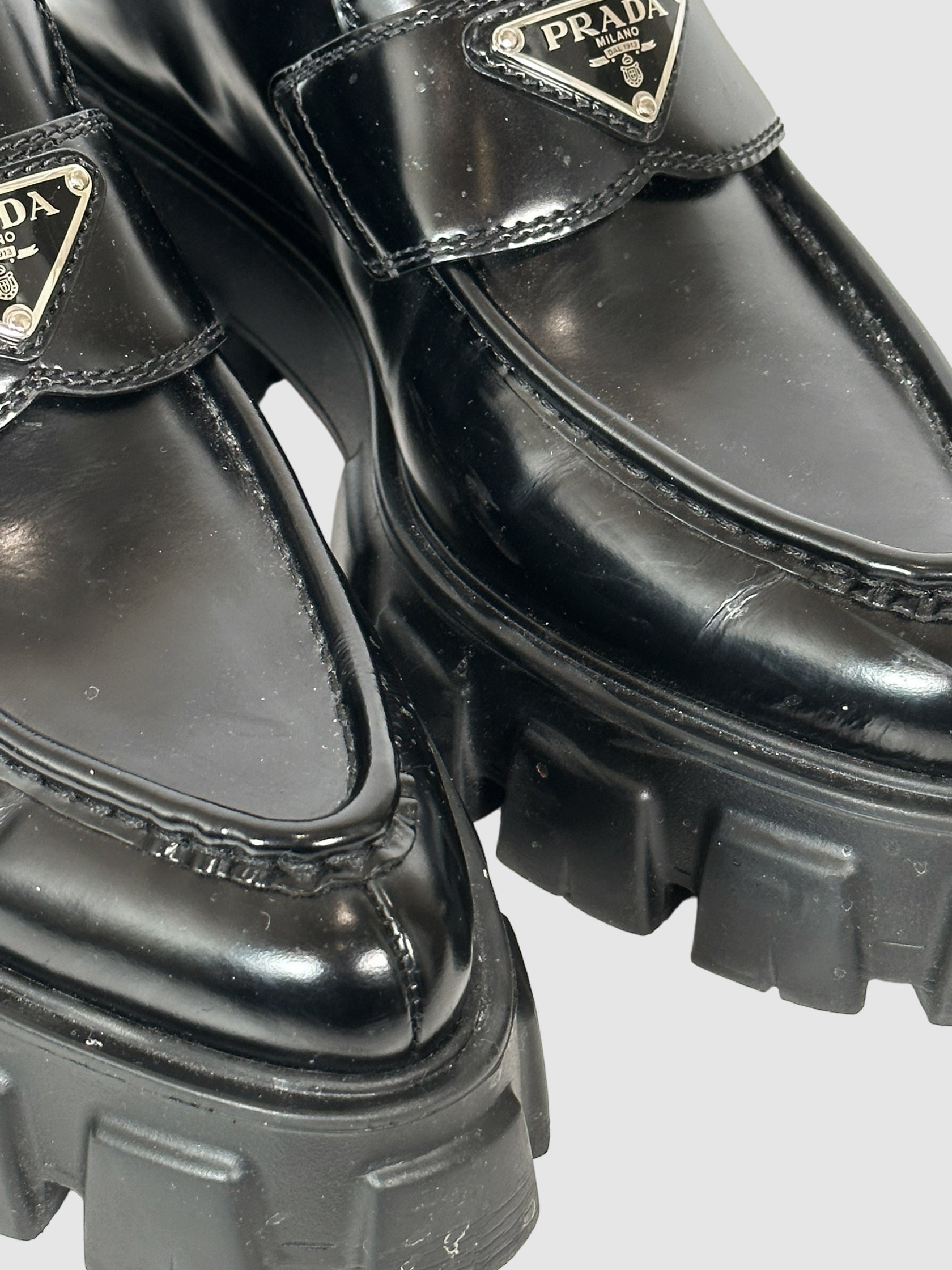 Prada Leather Chunky Loafers - Size 37.5