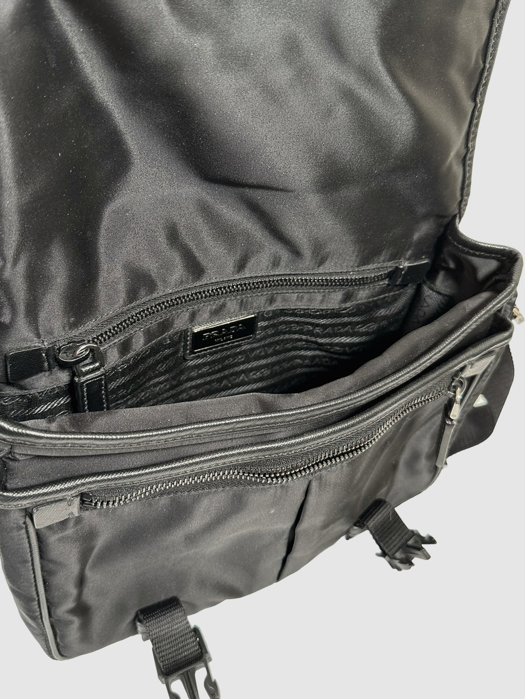 Prada Tessuto Logo Messenger Bag