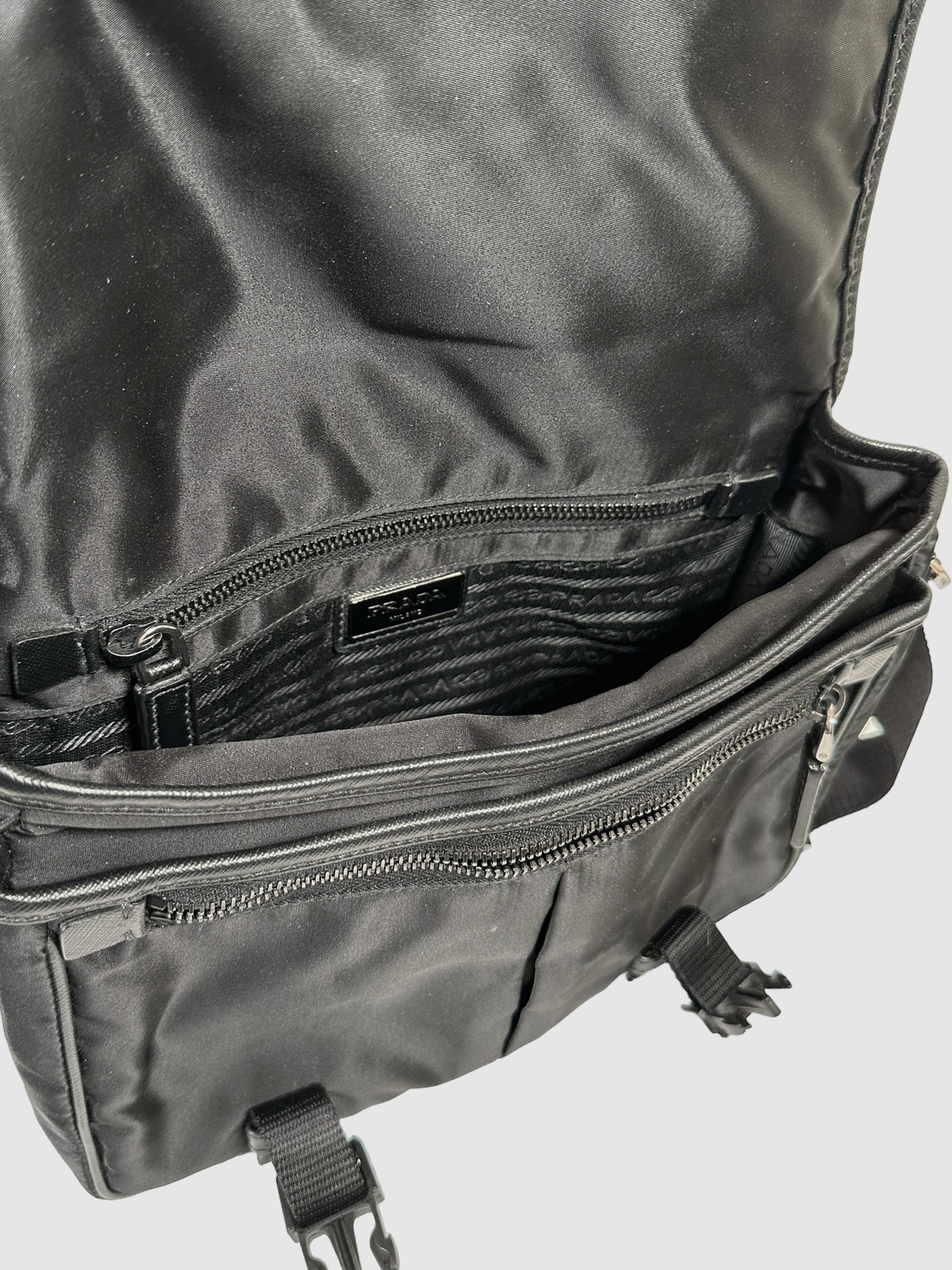 Prada Tessuto Logo Messenger Bag