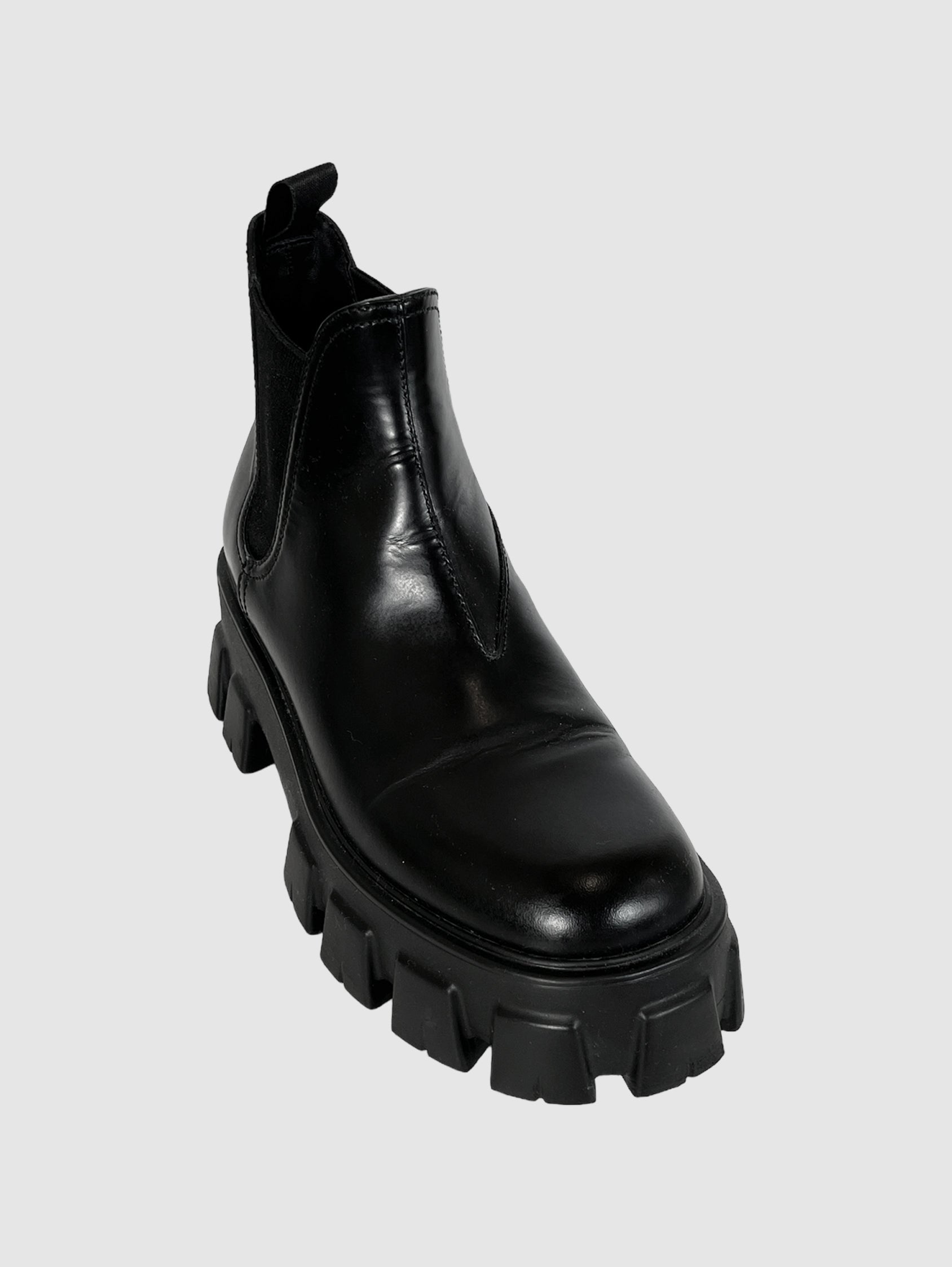 Prada Leather Ankle Boots - Size 39
