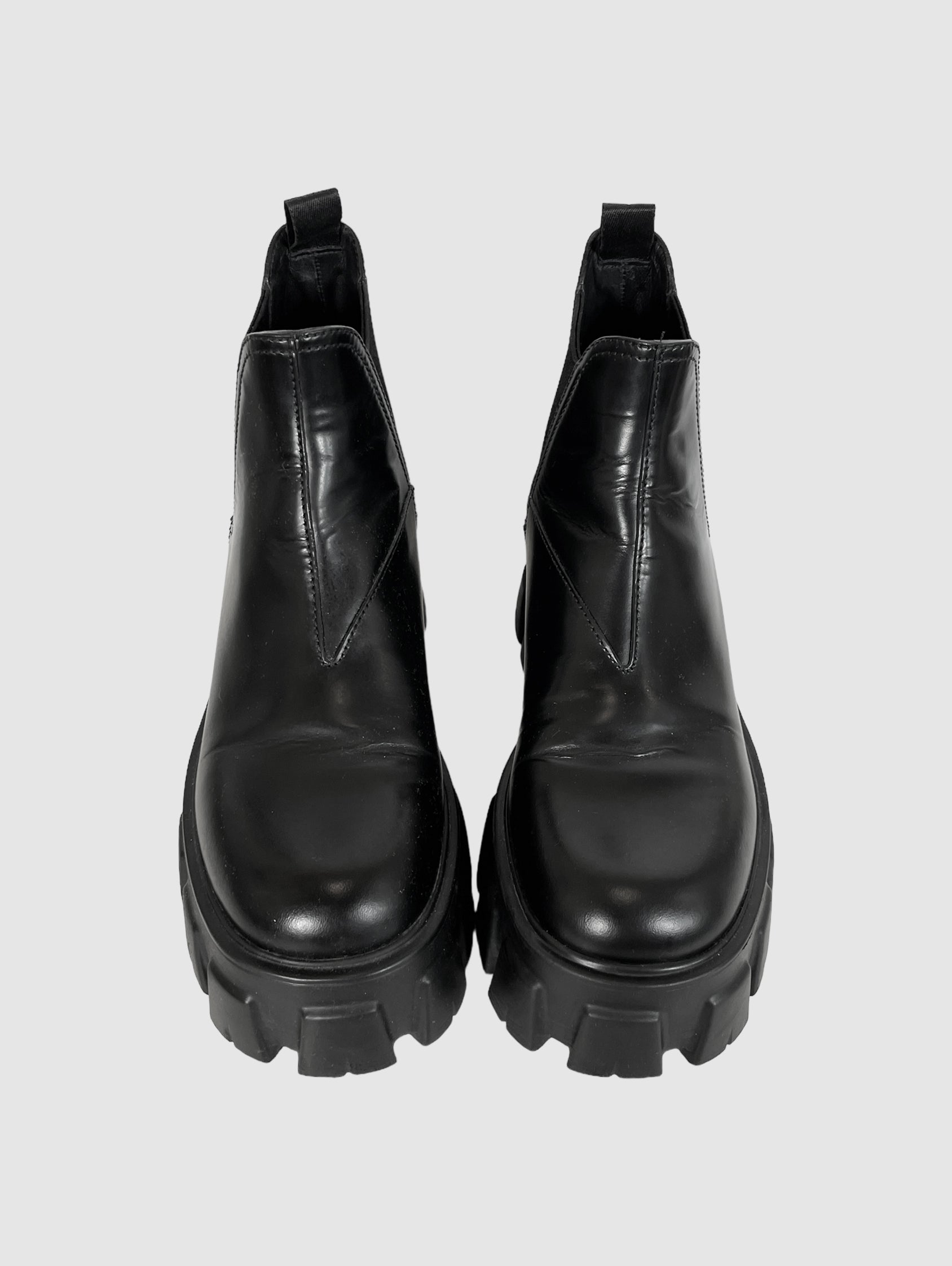 Prada Leather Ankle Boots - Size 39