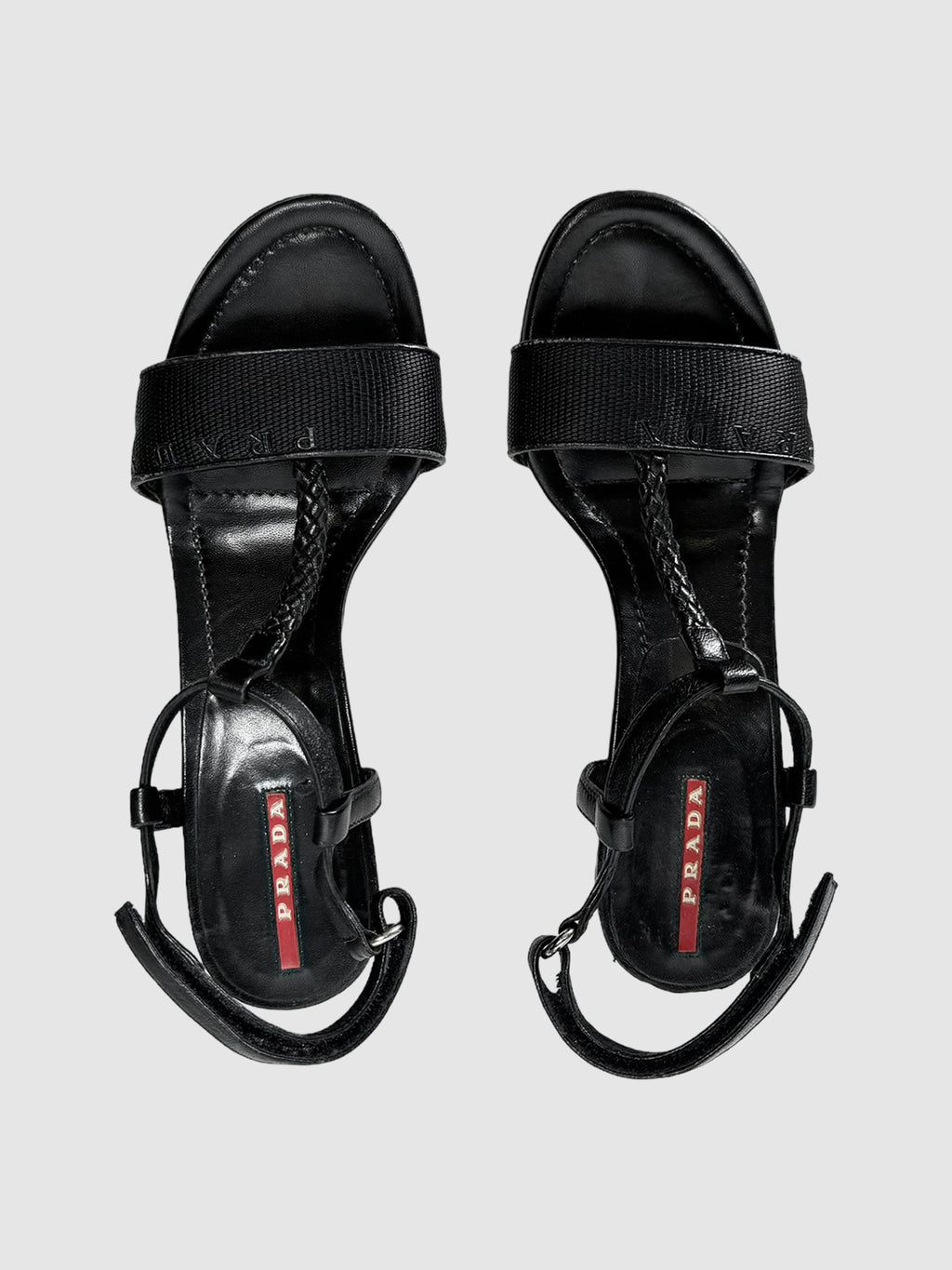 Prada Sport Heeled Wedge in Black, Size 36 Consignment Secondhand Designer Luxury Resale Toronto Trendy