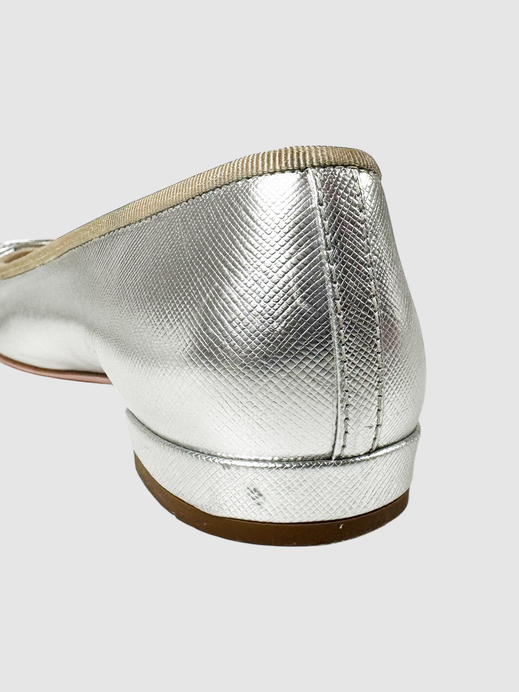 Metallic Leather Flats