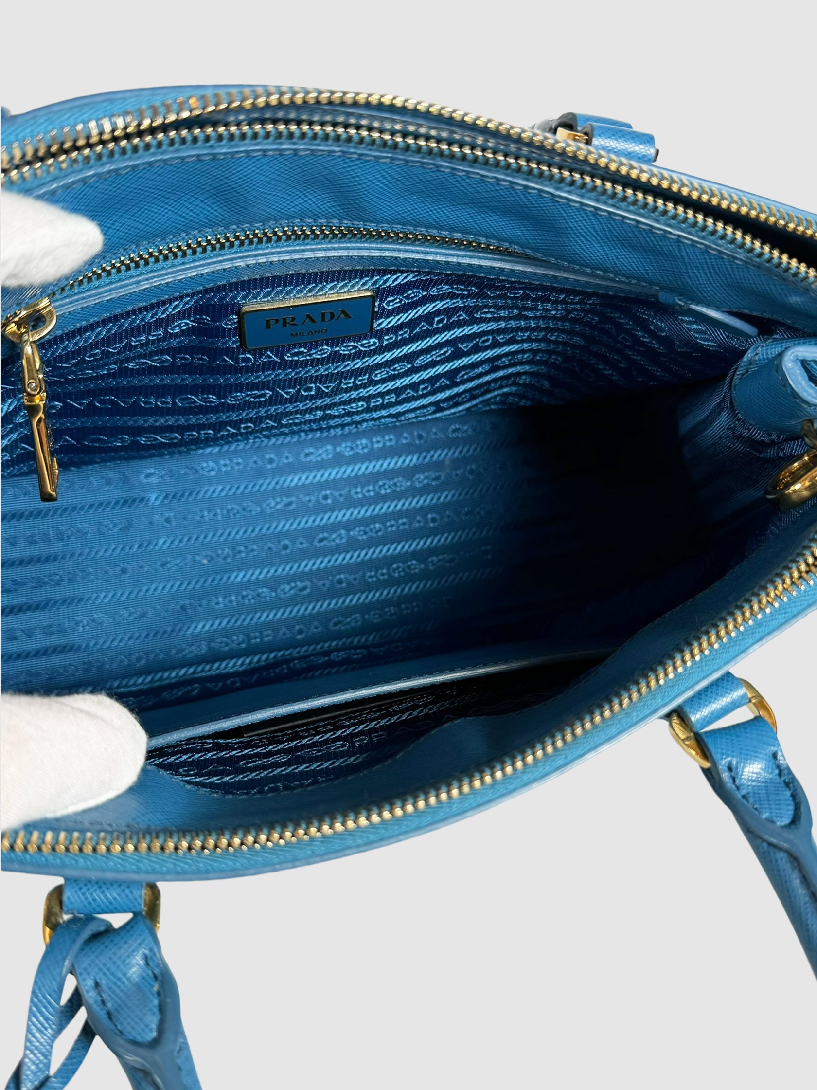 Galleria Double Zip Saffiano Tote