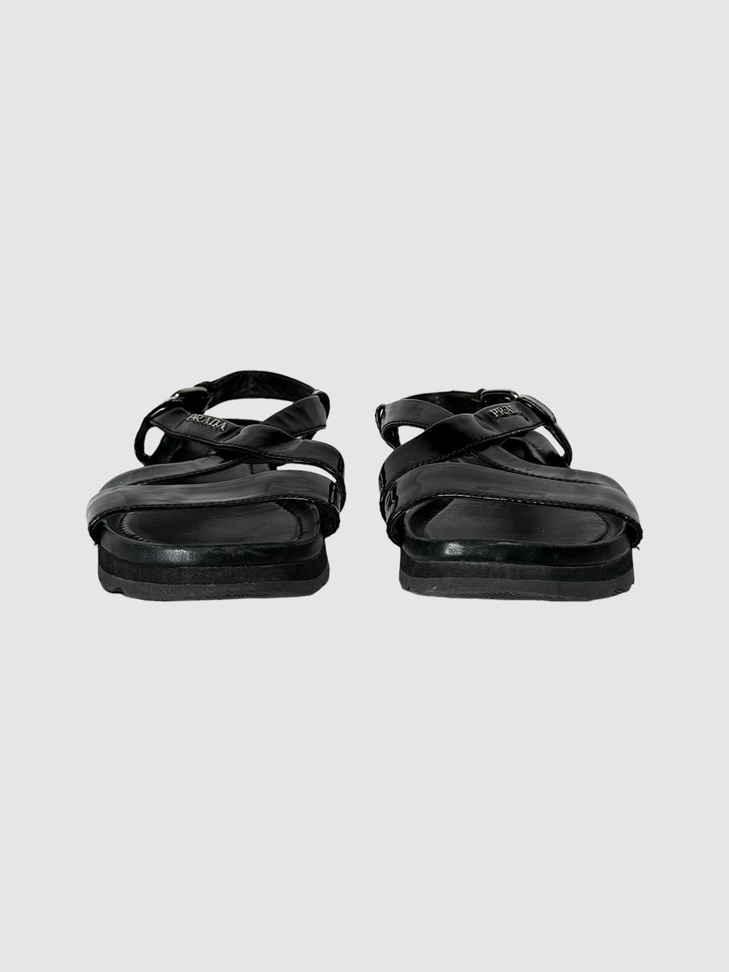 Patent Leather Sandals - Size 35.5