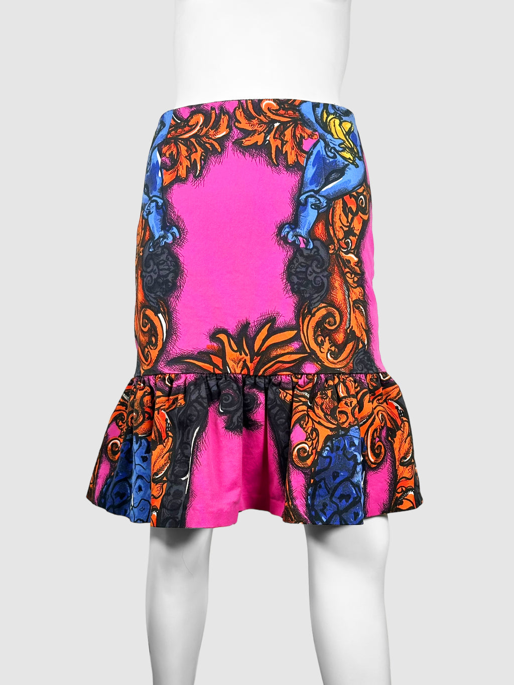 Printed Ruffle Mini Skirt - Size 38