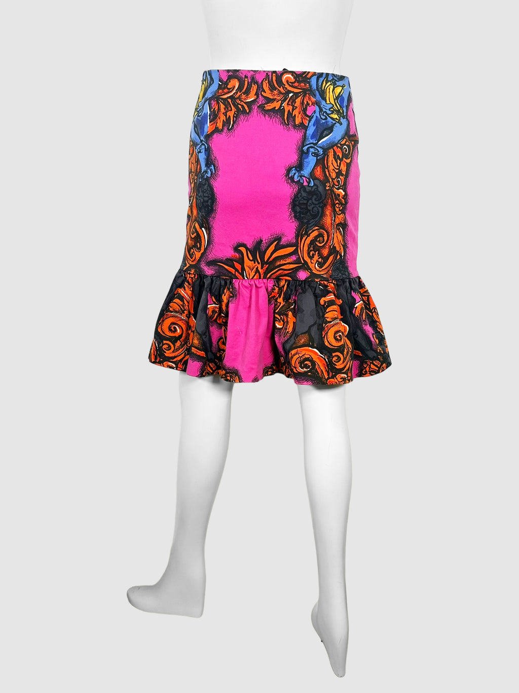 Printed Ruffle Mini Skirt - Size 38