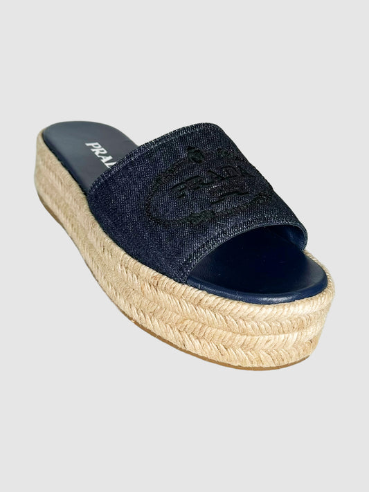 Denim Flatform Espadrille - Size 38.5