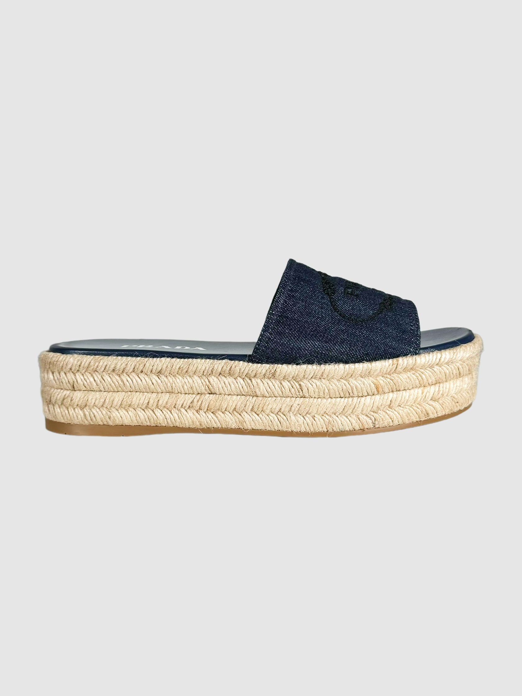 Denim Flatform Espadrille - Size 38.5
