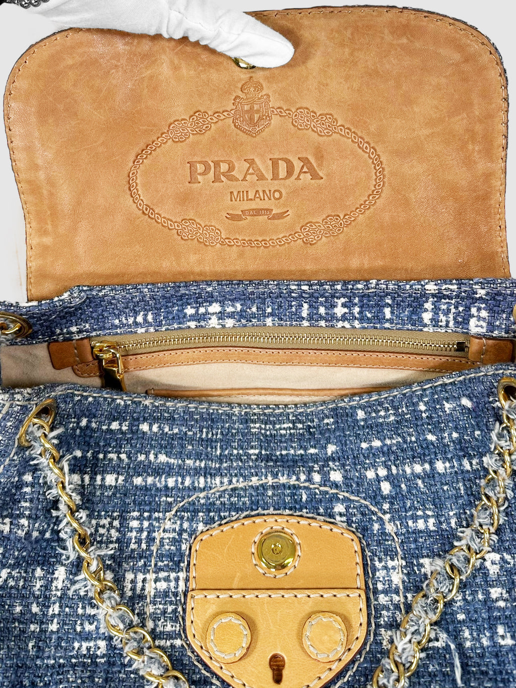 Tela Tweed Flap Shoulder Bag