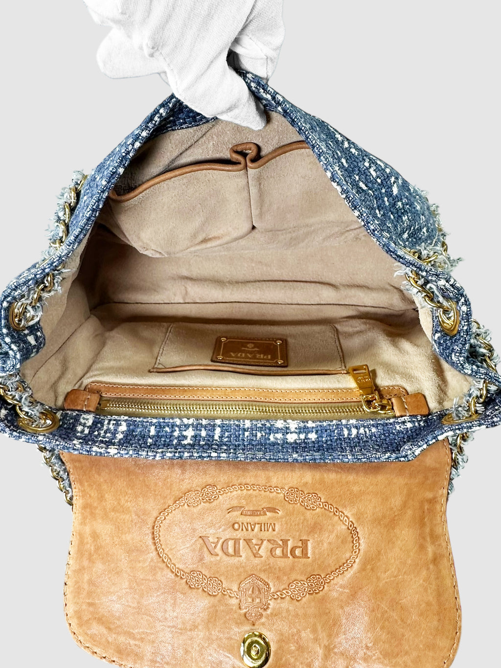 Tela Tweed Flap Shoulder Bag