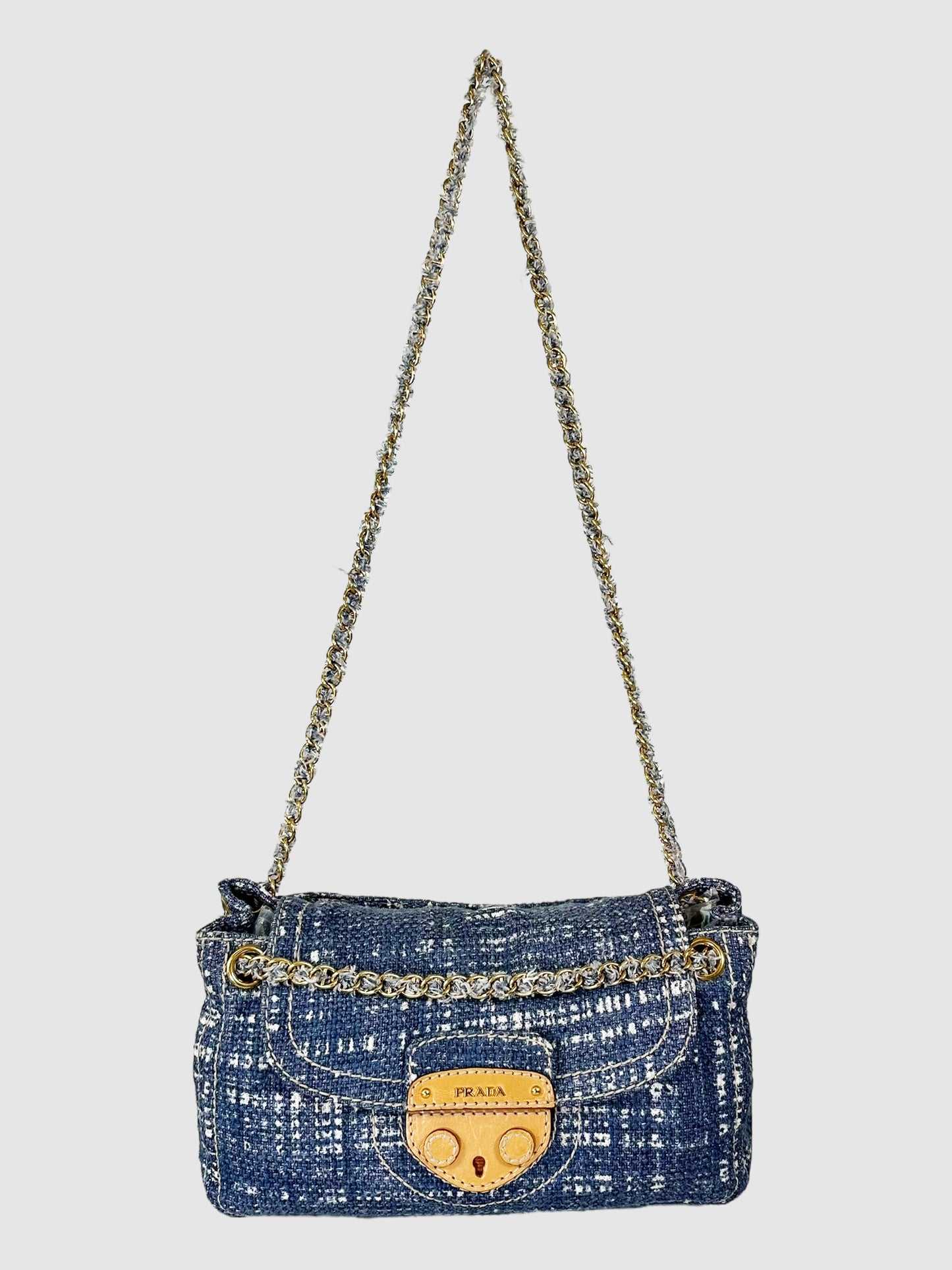 Tela Tweed Flap Shoulder Bag