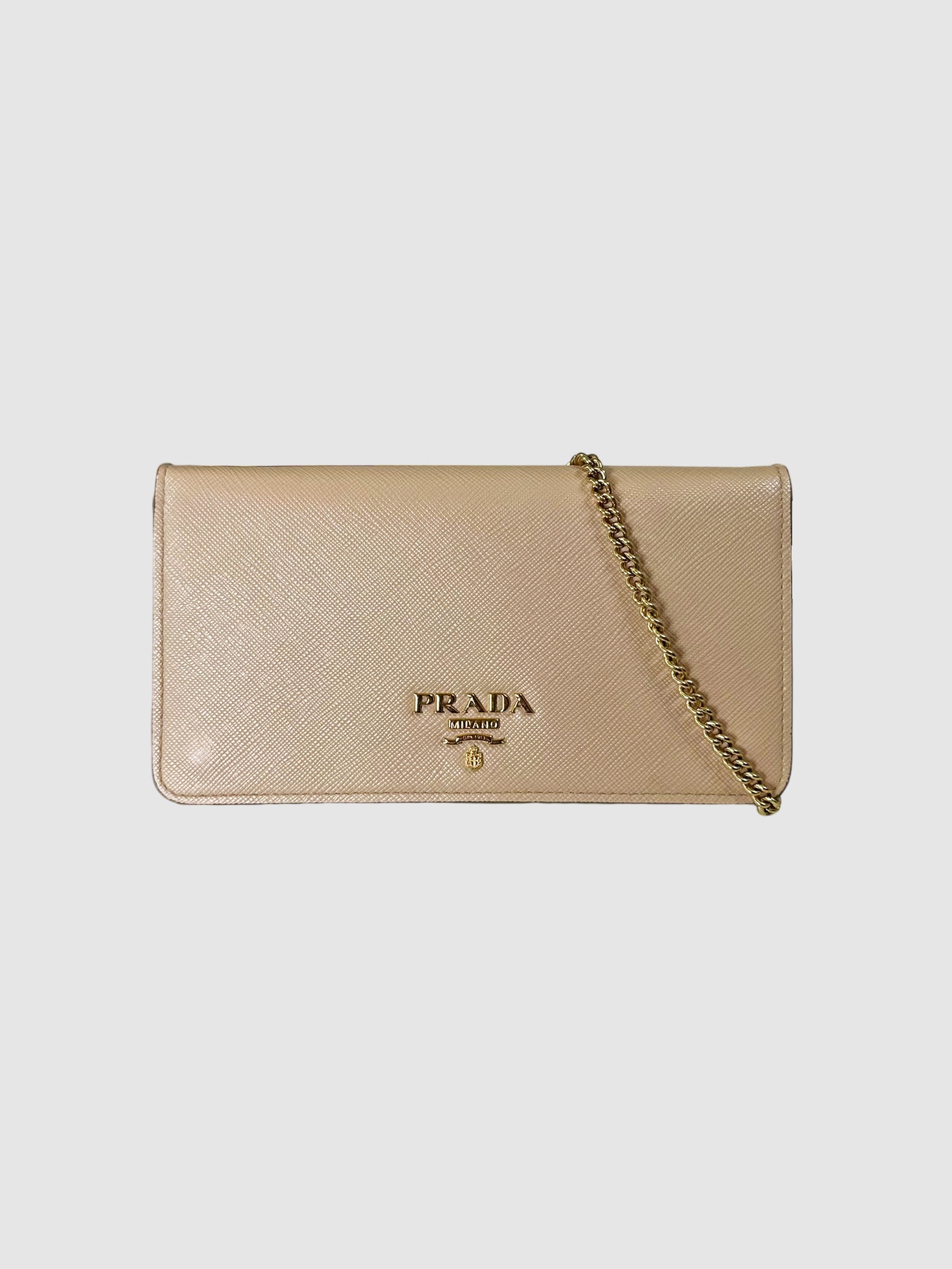 Prada Saffiano Flap Wallet on Chain Luxury Designer Resale Consignment Toronto