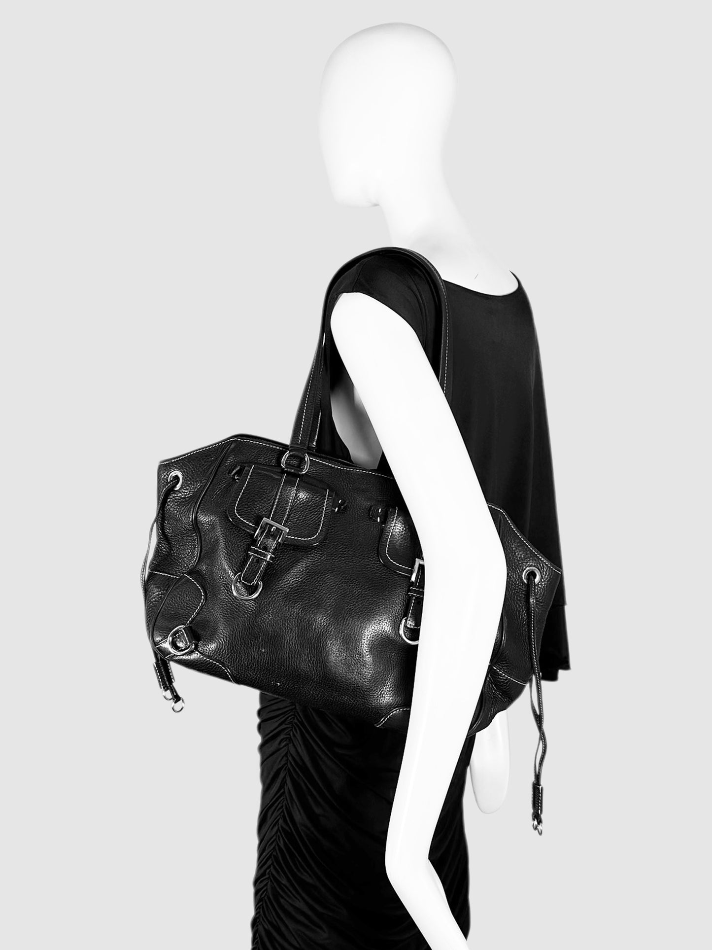 Quad Buckle Pocket Shoulder Bag