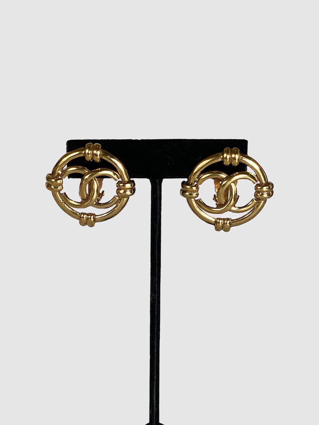 CC Round Clip-On Earrings