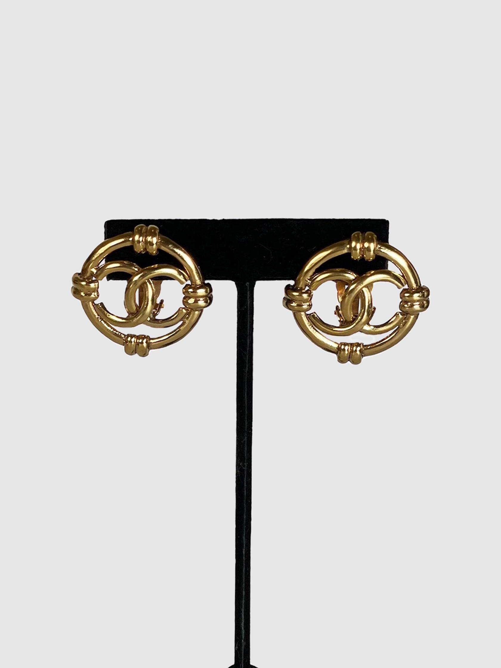 CC Round Clip-On Earrings